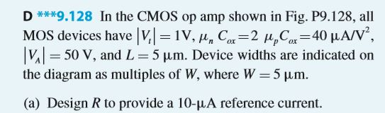Solved D.128 In the CMOS op amp shown in Fig. P9.128, all | Chegg.com
