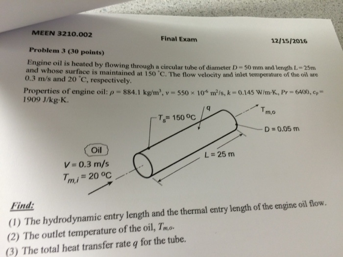 Solved Engine oil is heated by flowing through u circular