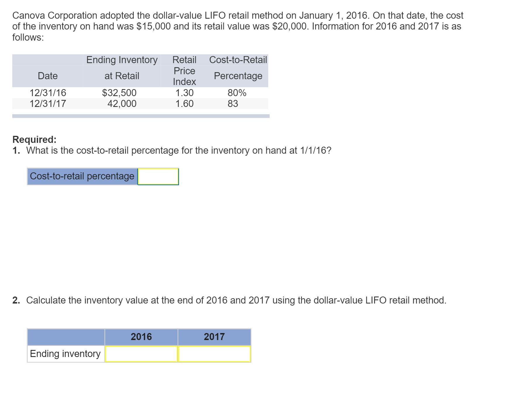 Solved Canova Corporation adopted the dollar-value LIFO | Chegg.com