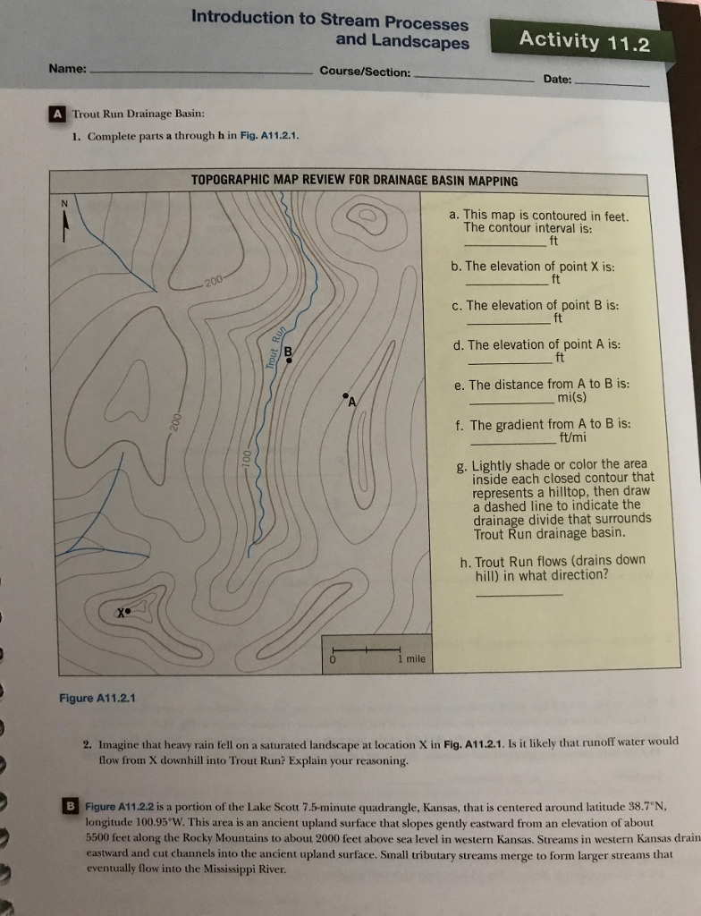 Solved Introduction to Stream Processes and Landscapes