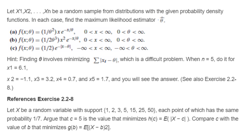 Solved Let X1 X2 Xn Be A Random Sample From