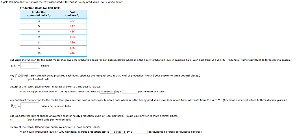 Solved A golf ball manufacturer knows the cost assaciated | Chegg.com