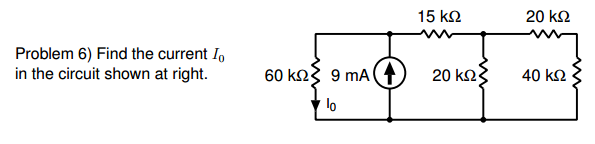 Solved Find the current Io in the circuit shown at right. | Chegg.com