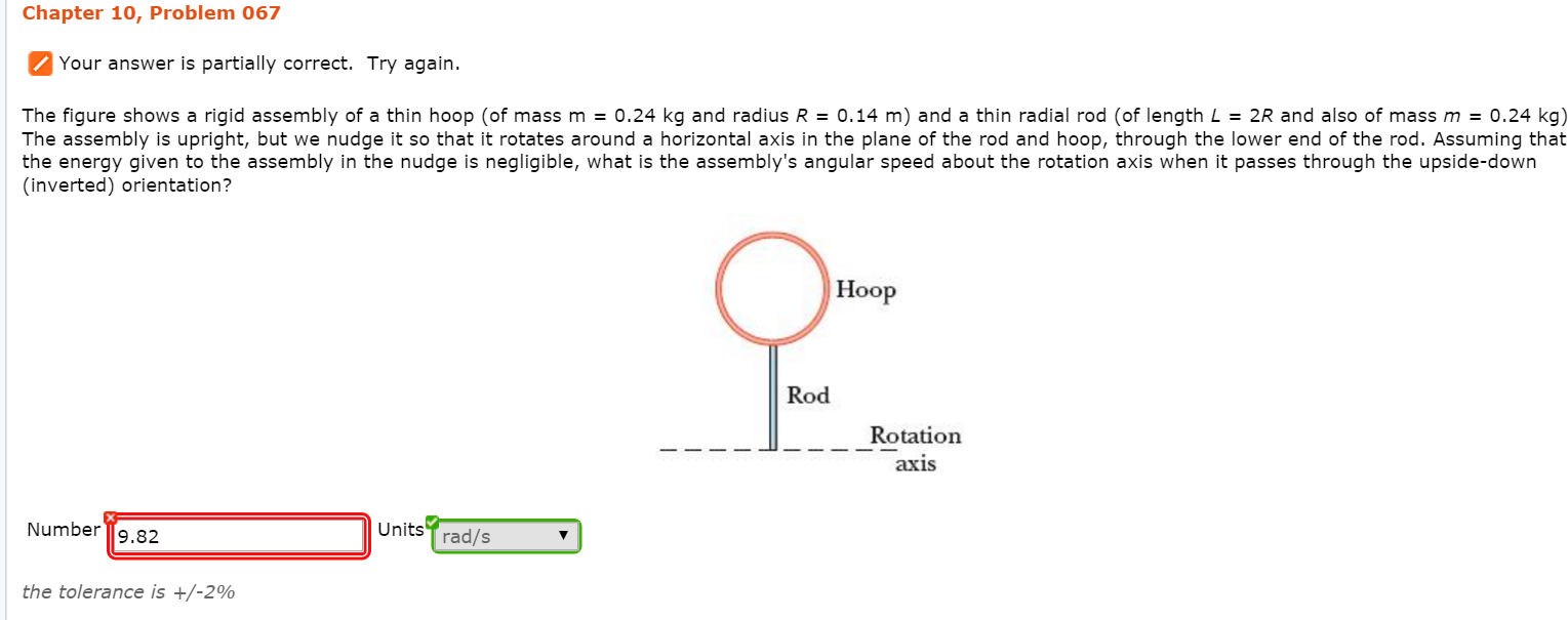 Solved The Figure Shows A Rigid Assembly Of A Thin Hoop (of | Chegg.com