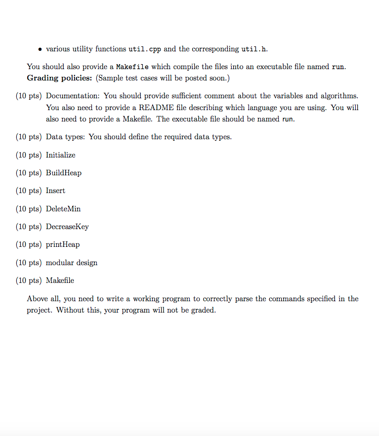 In this programming project, you will be implementing | Chegg.com
