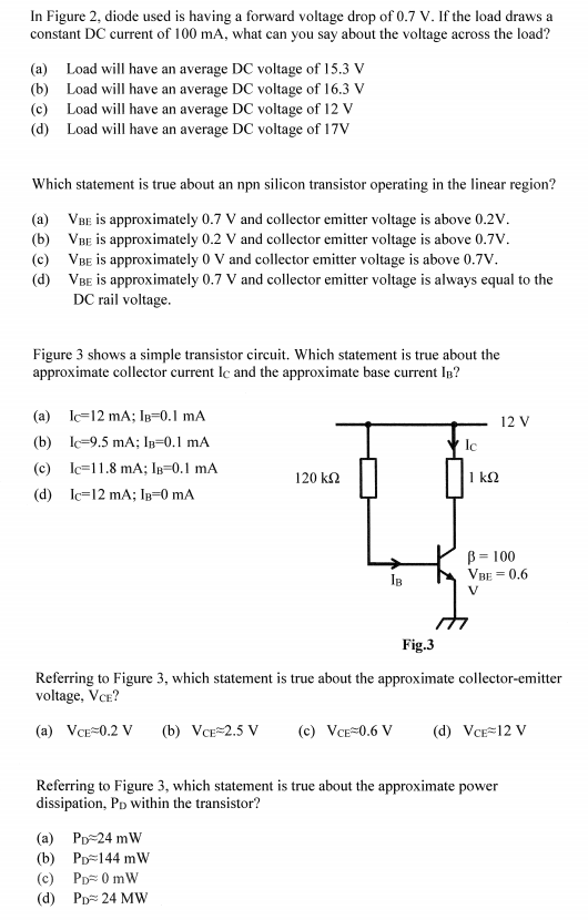 Solved In Figure 2, diode used is having a forward voltage | Chegg.com