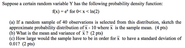 Solved Suppose a certain random variable Y has the following | Chegg.com