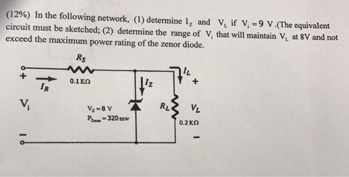 Solved In the following network, (1) determine I_z and V_L | Chegg.com