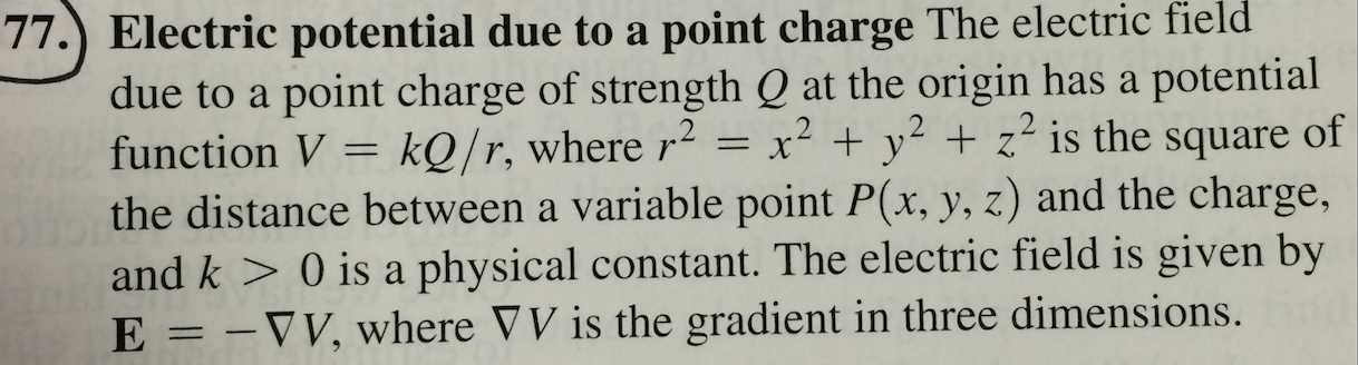 Solved 77.) Electric potential due to a point charge The | Chegg.com