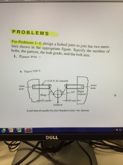 Solved PROBLEMS For Problems 1-6, Design A Bolted Joint To | Chegg.com