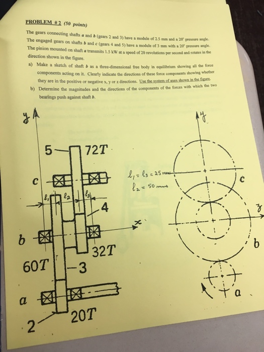 Solved The gears connecting shafts a and b (gears 2 and a