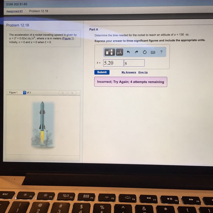 Solved The acceleration of a rocket traveling upward is | Chegg.com