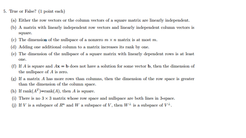 Solved Either the row vectors or the column vectors of a Chegg