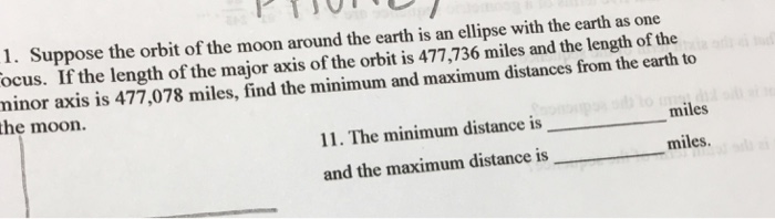Solved Suppose the orbit of the moon around the earth is an | Chegg.com