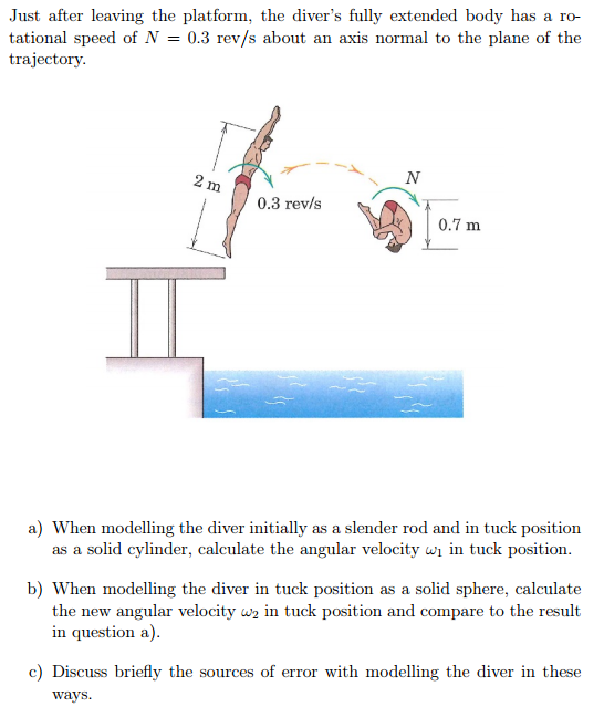 Solved Just after leaving the platform, the diver's fully