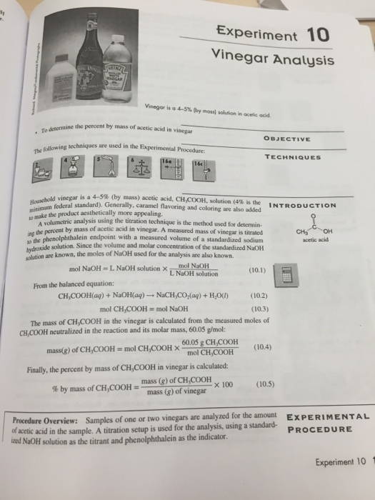 Experiment 10 Pre Laboratory Assignment Vinegar Analysis 35+ Pages