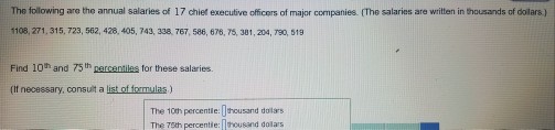 Solved The following are the annual salaries of 17 chief | Chegg.com