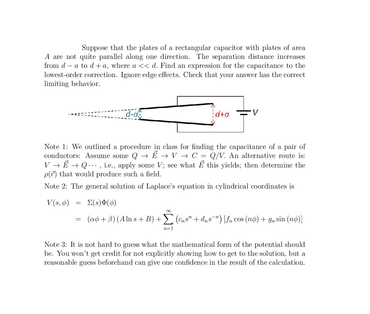 Solved Suppose that the plates of a rectangular capacitor | Chegg.com
