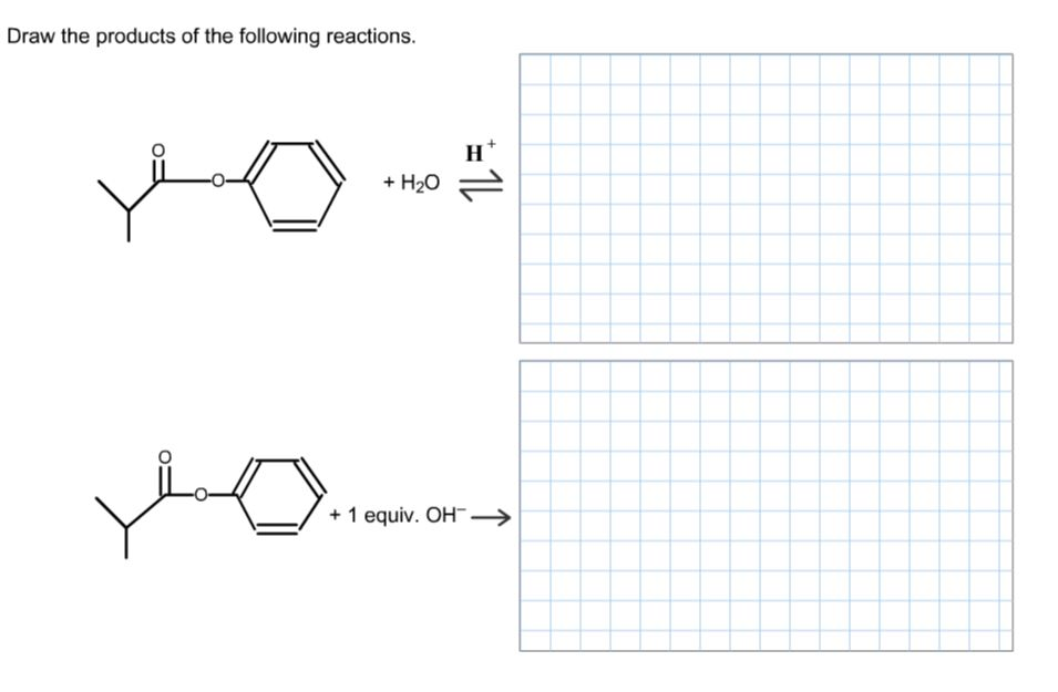 Solved Draw the products of the following reactions.