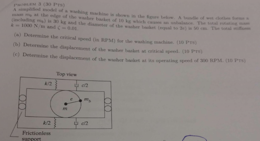 Solved A simplified model of a washing machine is shown in | Chegg.com