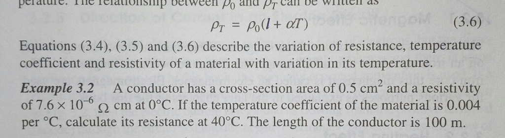 Solved rho_T = rho_0(l + alpha T) Equations (3.4), (3.5) | Chegg.com