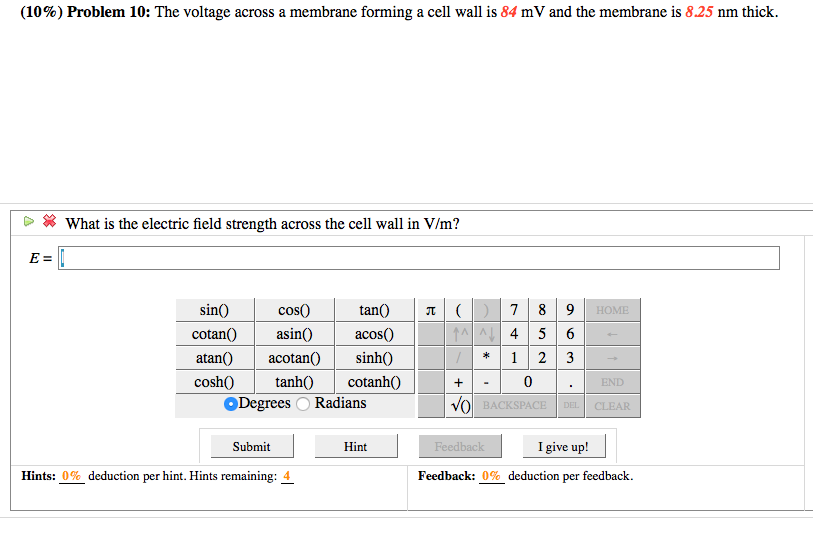 Solved The voltage across a membrane forming a cell wall is | Chegg.com