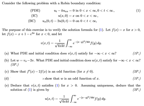 Solved Consider the following problem with a Robin boundary | Chegg.com