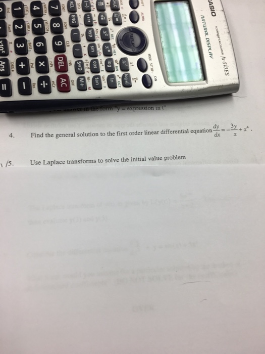 Solved Find The General Solution To The First Order Linear