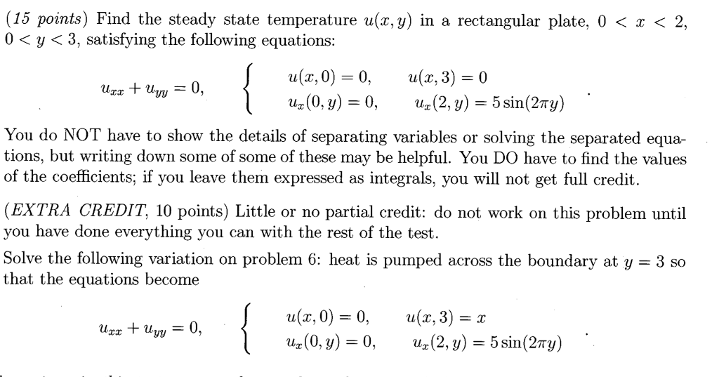 Solved Find the steady state temperature u(x, y) in a | Chegg.com