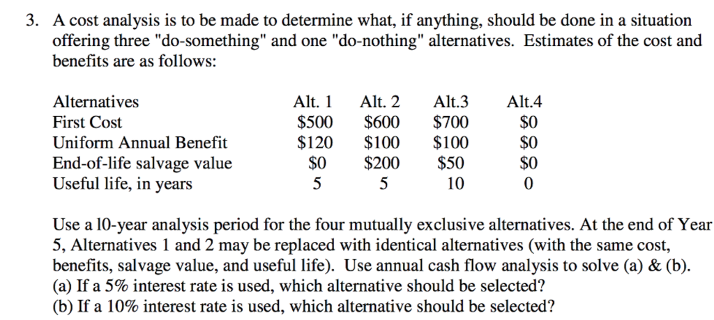 Solved A cost analysis is to be made to determine what, if | Chegg.com