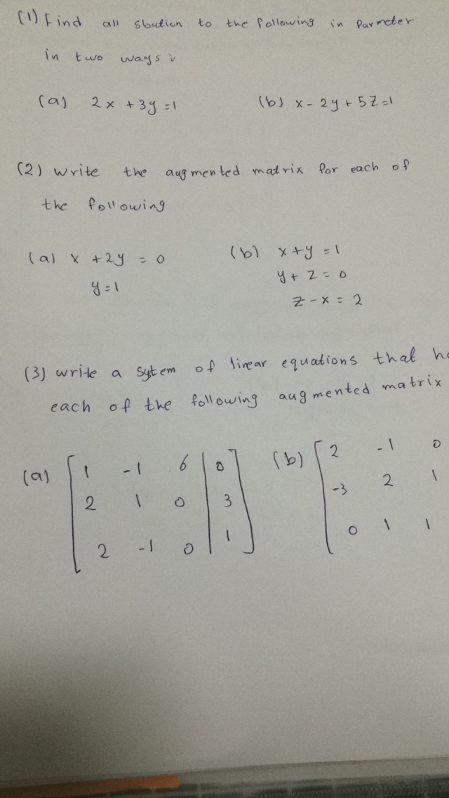 Solved Find all solution to the following in parameter in | Chegg.com