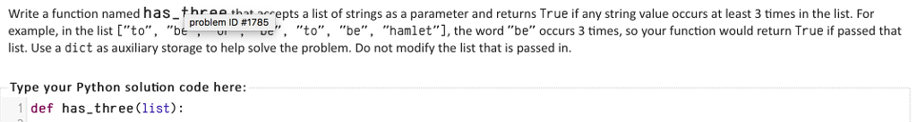 Solved Write A Function Named Has thrao List Of Strings As A Chegg