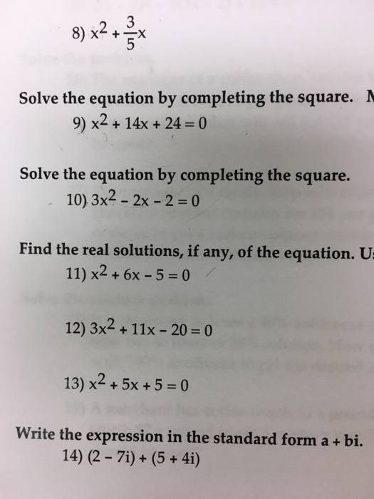 x 2 4x 8 0 solve by completing the square