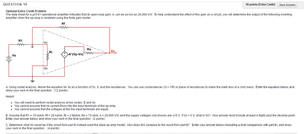 Solved The Data Sheet For A Mu A741 Operational Amplifier | Chegg.com