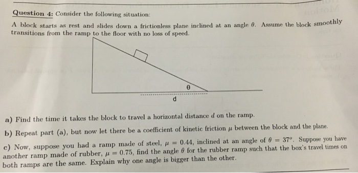 Solved Consider The Following Situation: A Block Starts As | Chegg.com