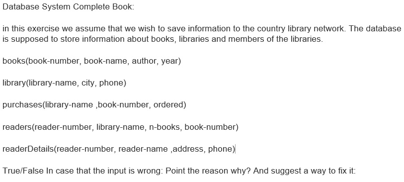 Solved Database System Complete Book: in this exercise we | Chegg.com