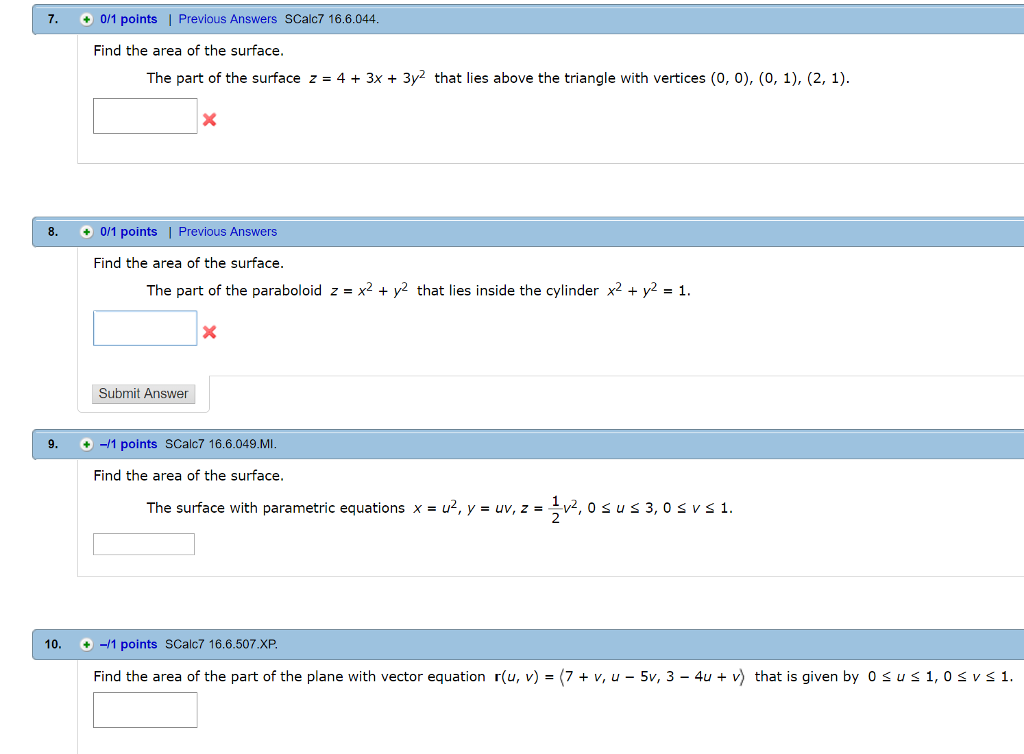 Solved Find the area of the surface. The part of the surface | Chegg.com