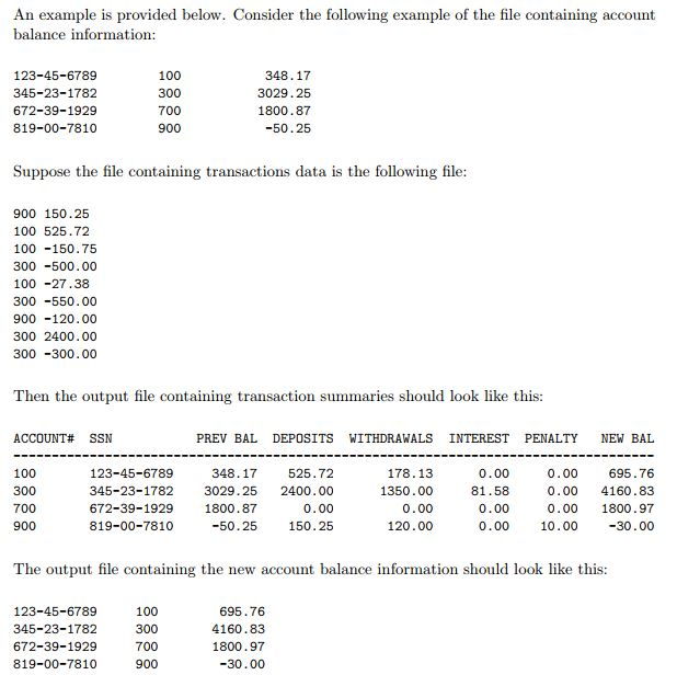 Python - Bank Transaction The goal is to update each | Chegg.com