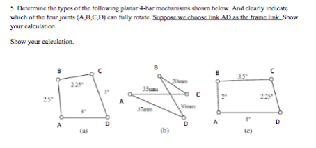 Solved 5. Determine the types of the following planar 4-bar | Chegg.com