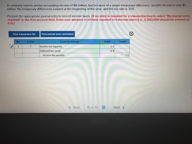 Solved A Company Reports Pretax Accounting Income Of $8 | Chegg.com