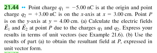 Solved Point charge q_1 = -5.00 nC is at the origin and | Chegg.com