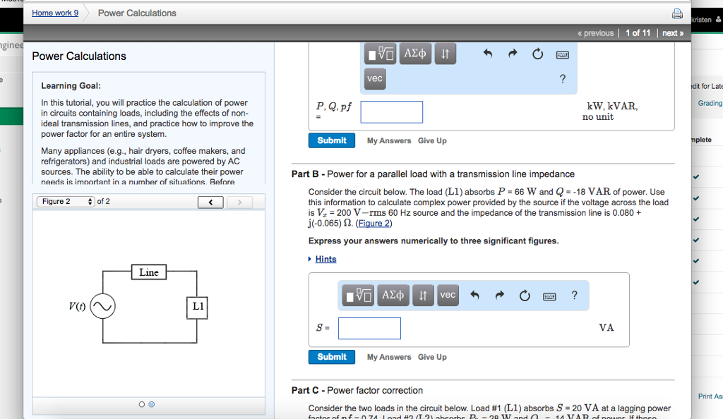 Solved Home work9 Power Calculations « previous 1 of 11 I | Chegg.com