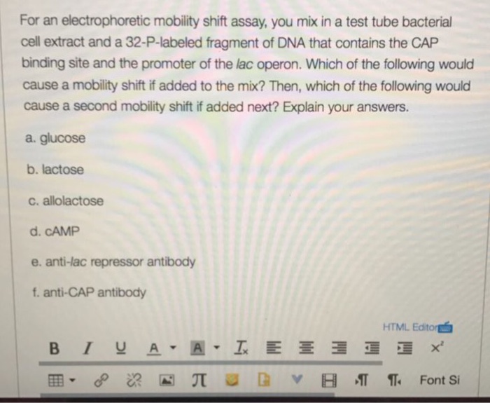 Solved For an electrophoretic mobility shift assay, you mix | Chegg.com