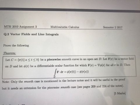 Solved MTH 2010 Assignment 3 Multivariable Calculus Semester | Chegg.com