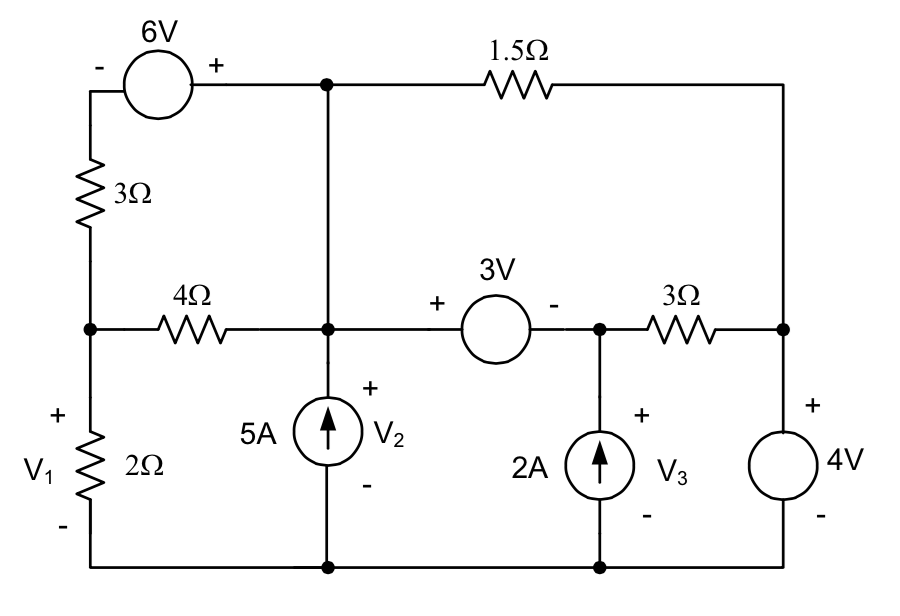 Solved For the circuit shown, find V1, V2, and V3. | Chegg.com