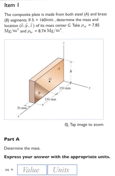 Solved Item I The Composite Plate Is Made From Both Steel | Chegg.com