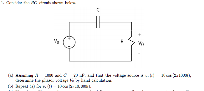 Solved 1. Consider the RC circuit shown below V. (a) | Chegg.com