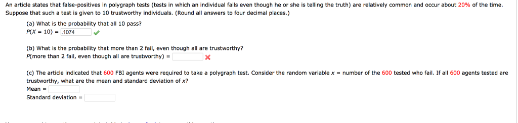 Solved An Article States That False-positives In Polygraph 