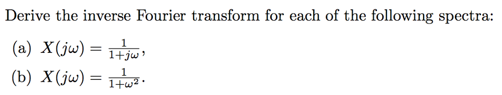 Solved Derive the inverse Fourier transform for each of the | Chegg.com