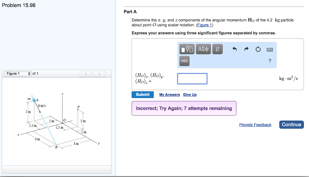 Solved Problem 15.98 Part A Determine the a, y, and z | Chegg.com